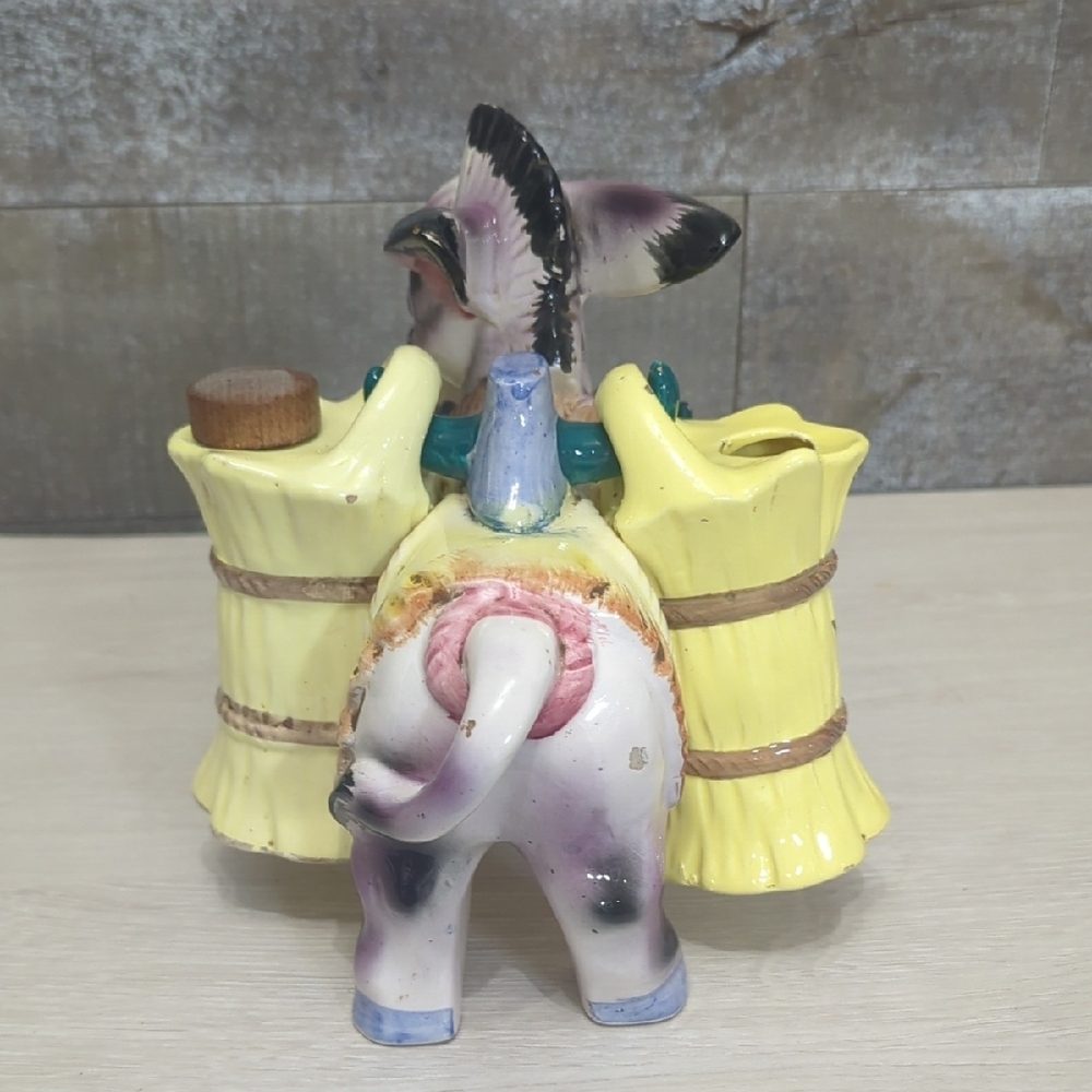 Vintage Ceramic Donkey Salt & Paper Shaker With Oil And Vinegar Dispensers - Picture 5 of 16